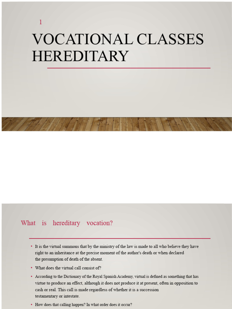 classes of hereditary vocation 6 | PDF | Inheritance | Intestacy