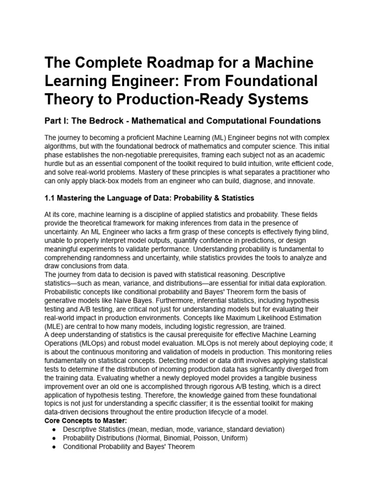 Machine Learning Engineer Foundations | PDF | Statistics | Machine Learning