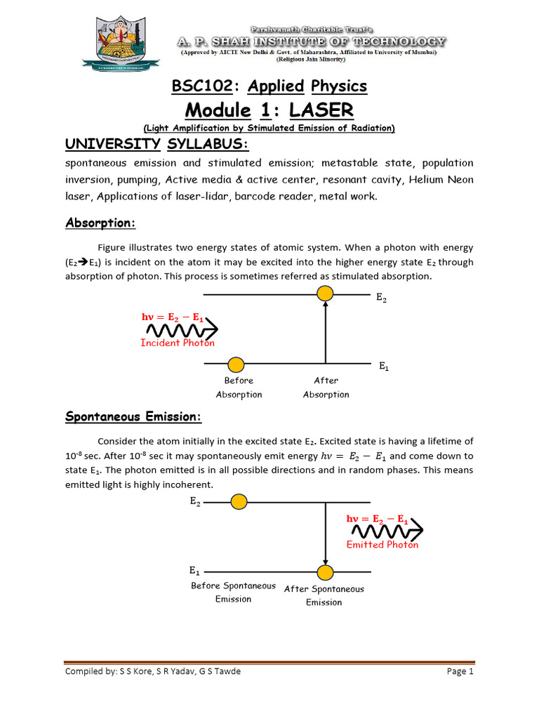 Understanding LASER Fundamentals | PDF | Laser | Emission Spectrum