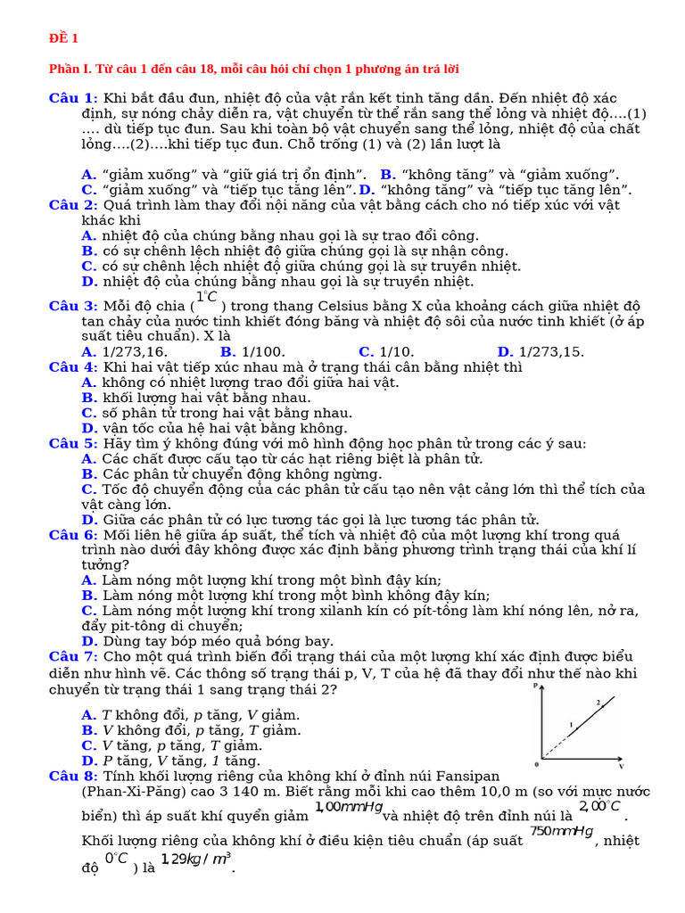 8 de On Thi TN THPT 2025 Vat Li | PDF