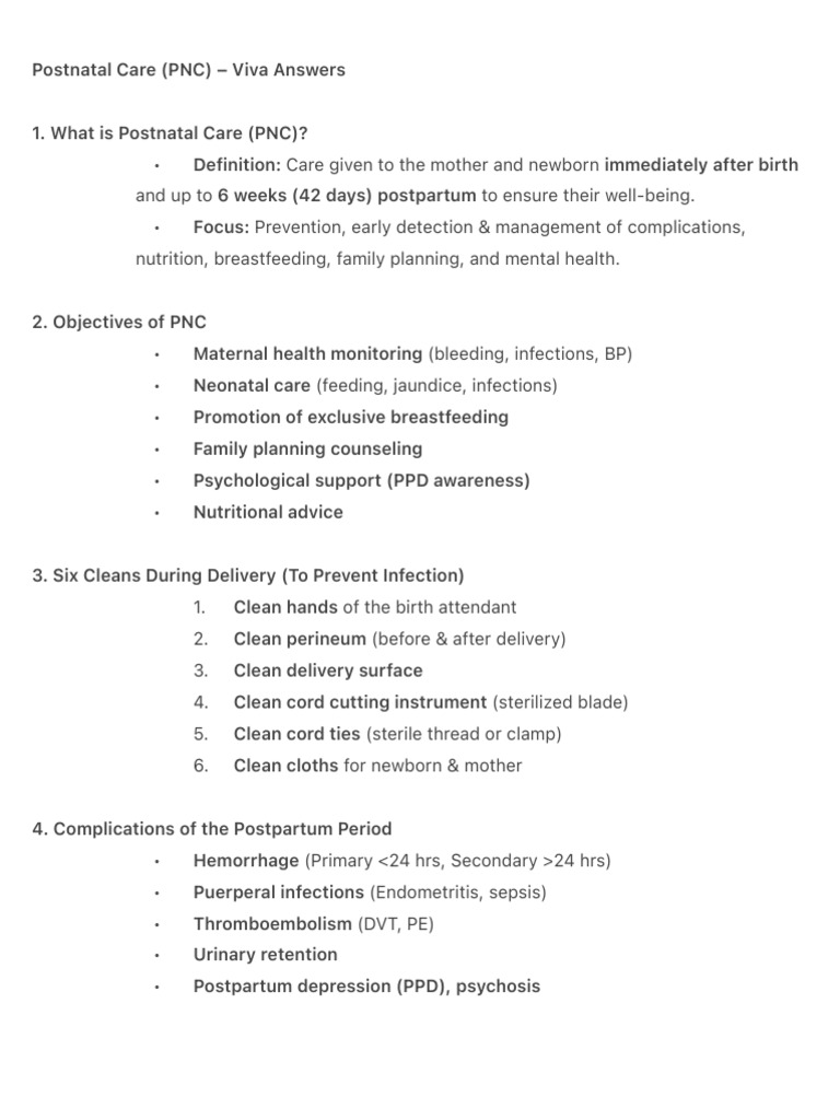 Essential Postnatal Care Guide | PDF | Postpartum Period | Childbirth