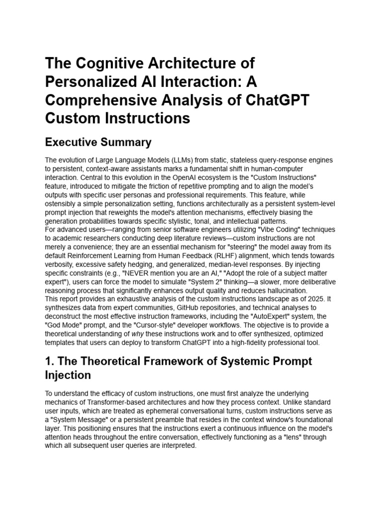 Custom Instructions for ChatGPT Mastery | PDF | Artificial Intelligence ...