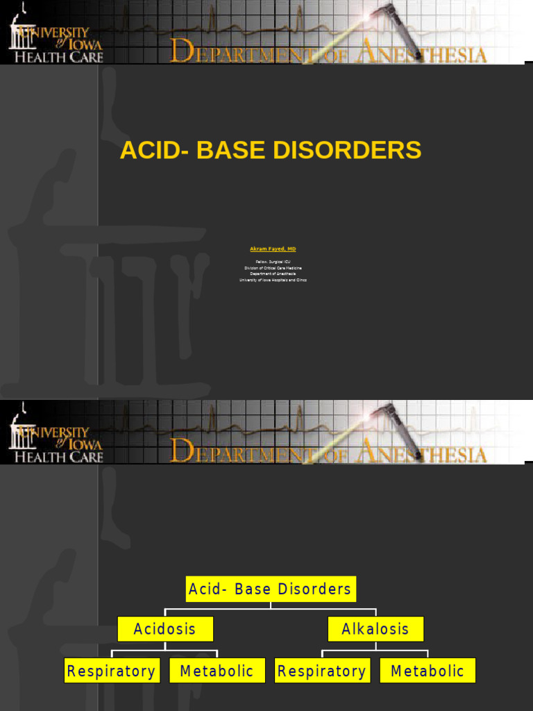 Understanding Acid-Base Disorders | PDF | Respiratory System | Diseases ...