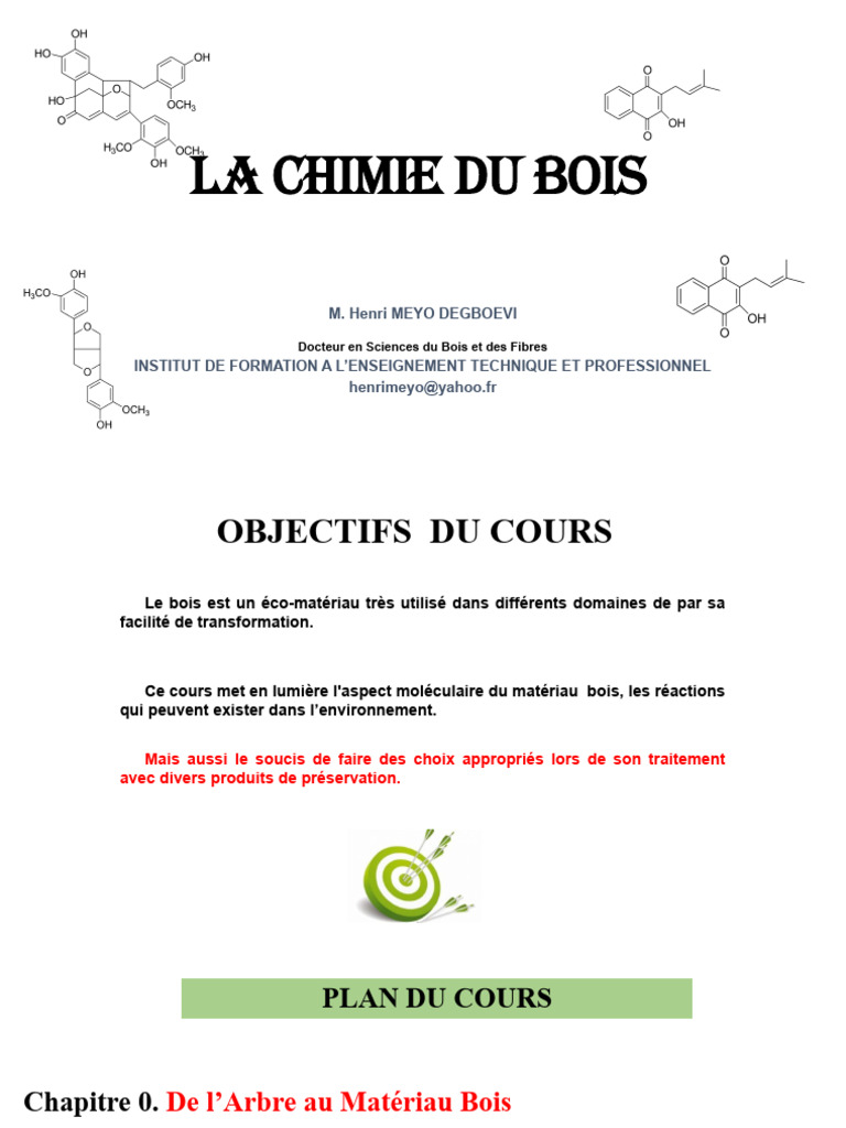 Chimie du Bois Composition et Usages PDF Liaison chimique Lignine — free download