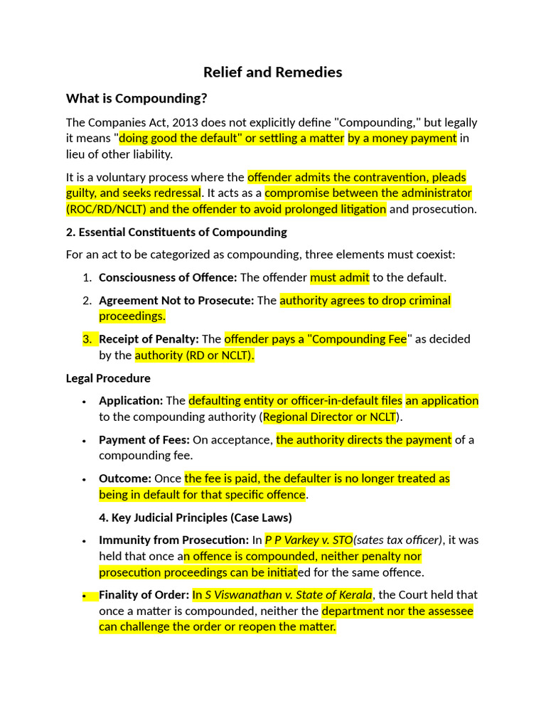 Understanding Compounding of Offences | PDF | Crimes | Crime & Violence
