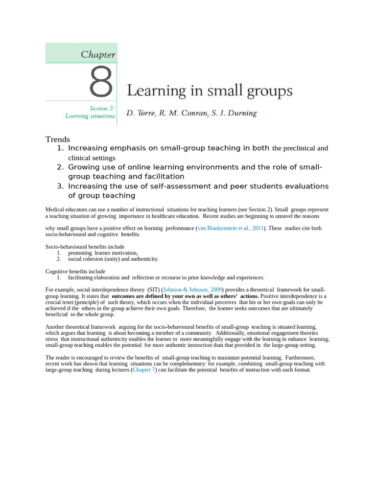 Benefits of Small-Group Teaching in Healthcare | PDF | Learning | Teachers