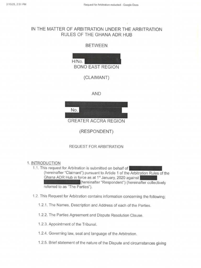 Sample Request For Arbitration | PDF