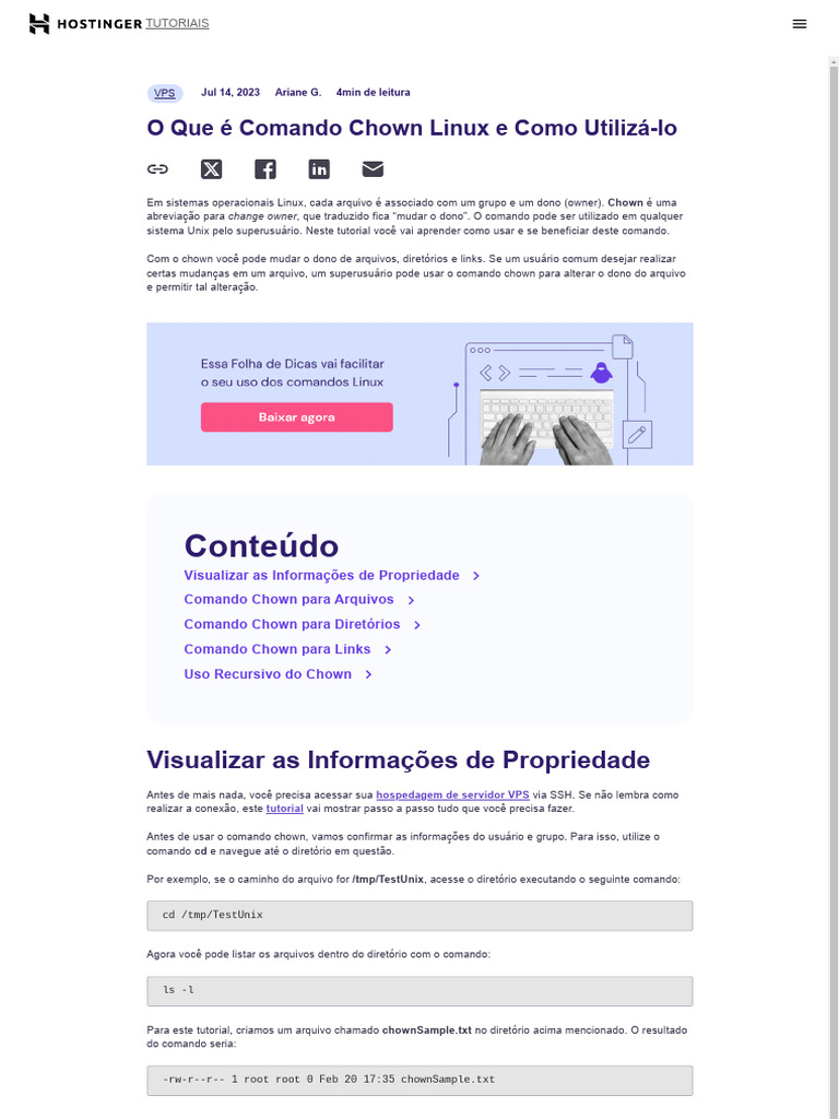 Comando Chown no Linux: Guia Prático | PDF | Diretório (informática ...