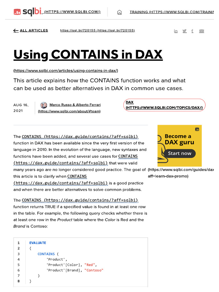 Using Contains in Dax - Sqlbi | PDF | Radio Broadcasting | Broadcasting