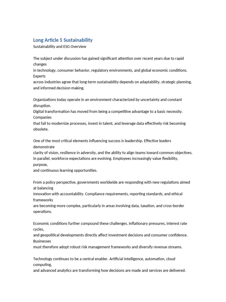 Sustainability Strategies for Business Success | PDF | Governance ...