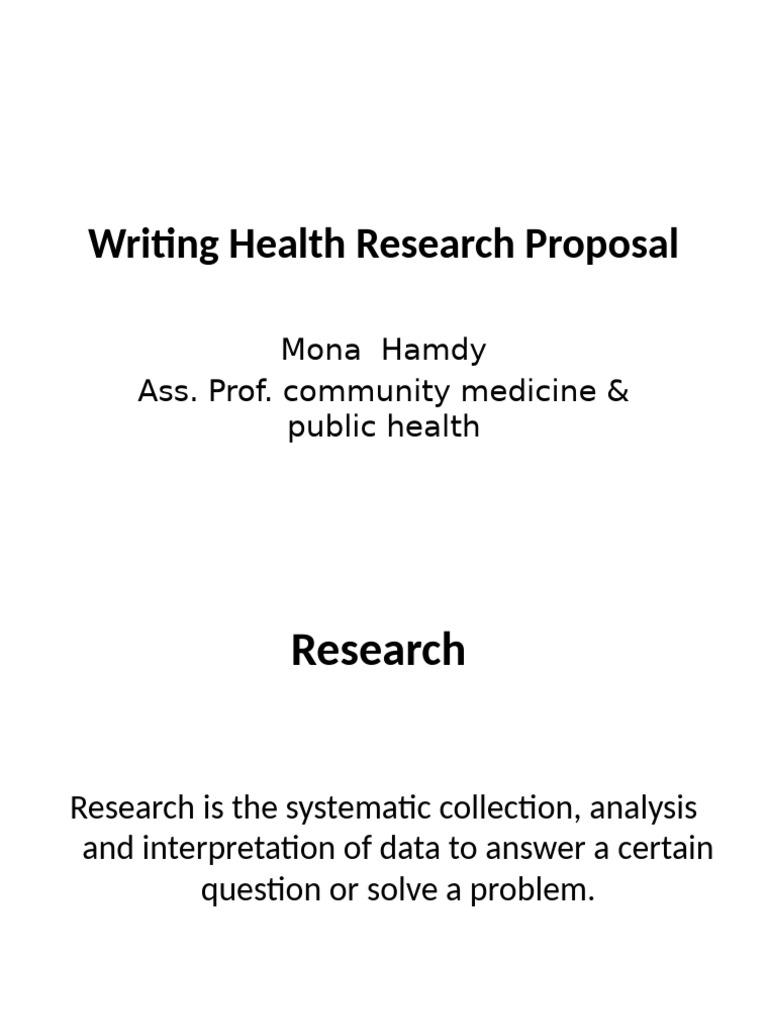 Health Research Proposal Writing Guide | PDF | Sampling (Statistics ...