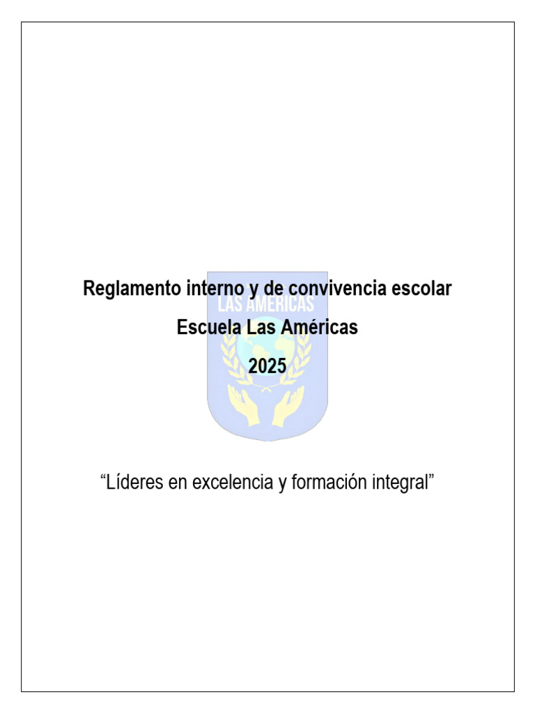 Reglamento de Convivencia Escolar 2025 | PDF | Escuelas | Moralidad