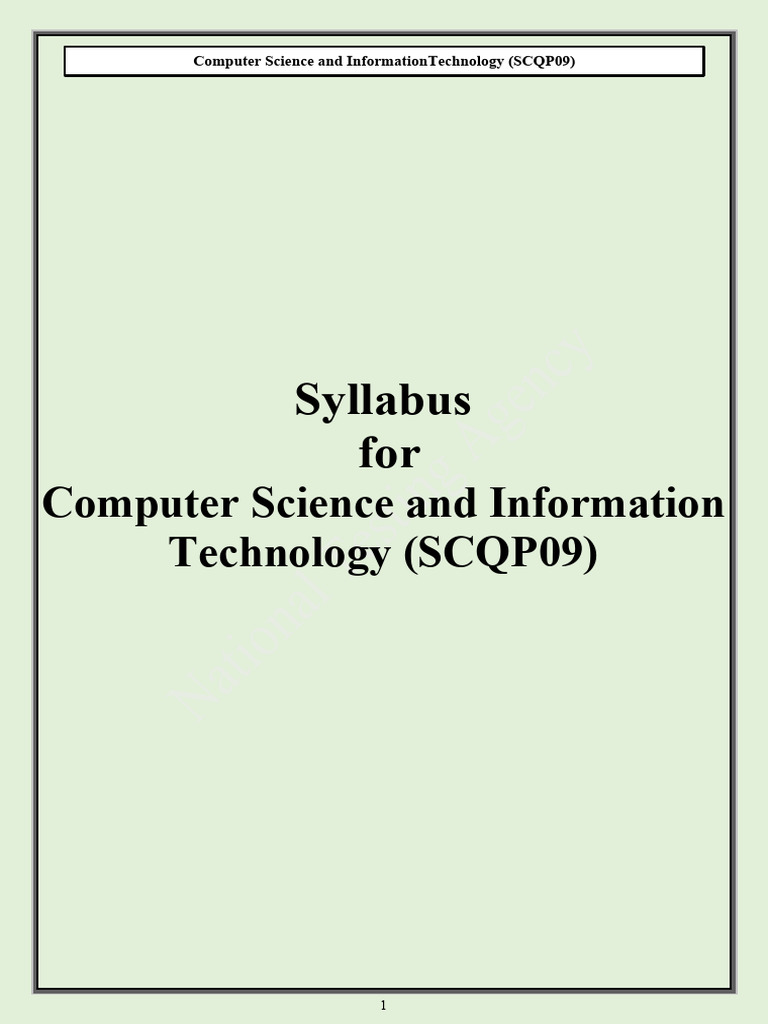 Computer Science & IT Syllabus SCQP09 | PDF | Equations | Scheduling ...