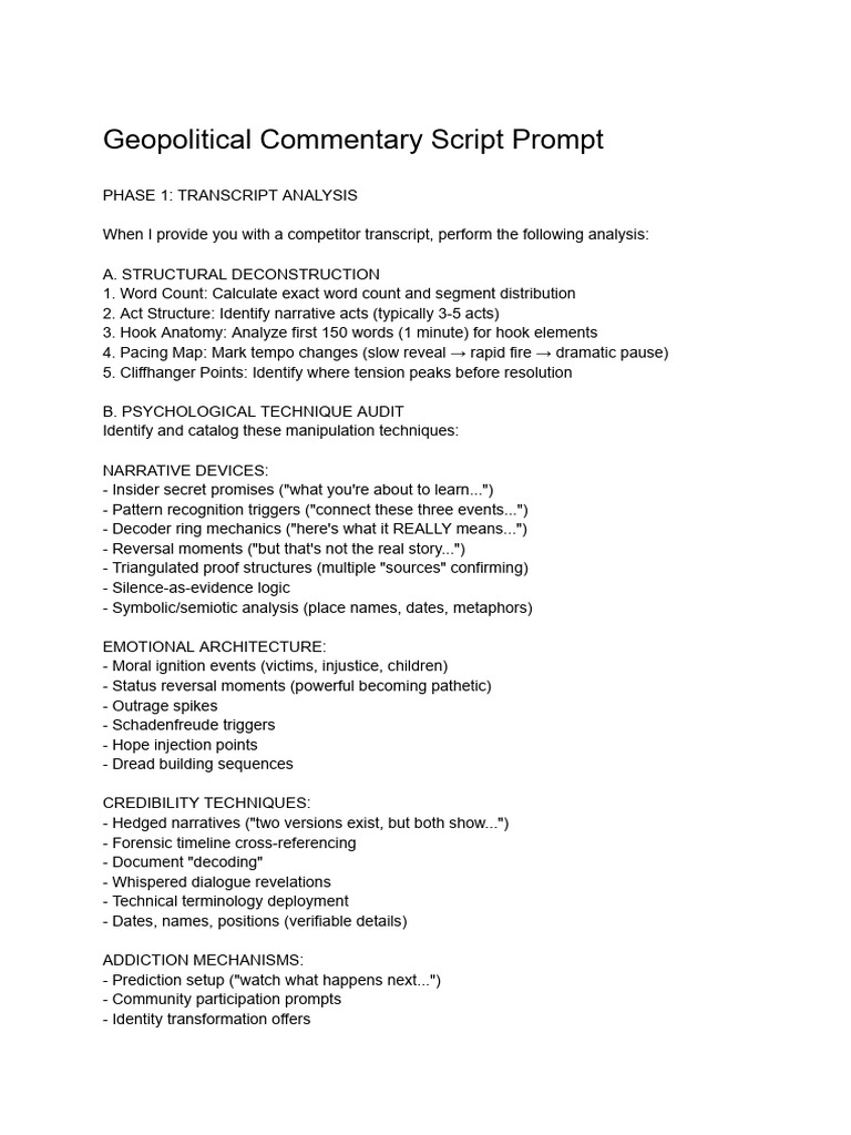 Geopolitical Commentary Script Guide | PDF | Japanese Language | Kanji