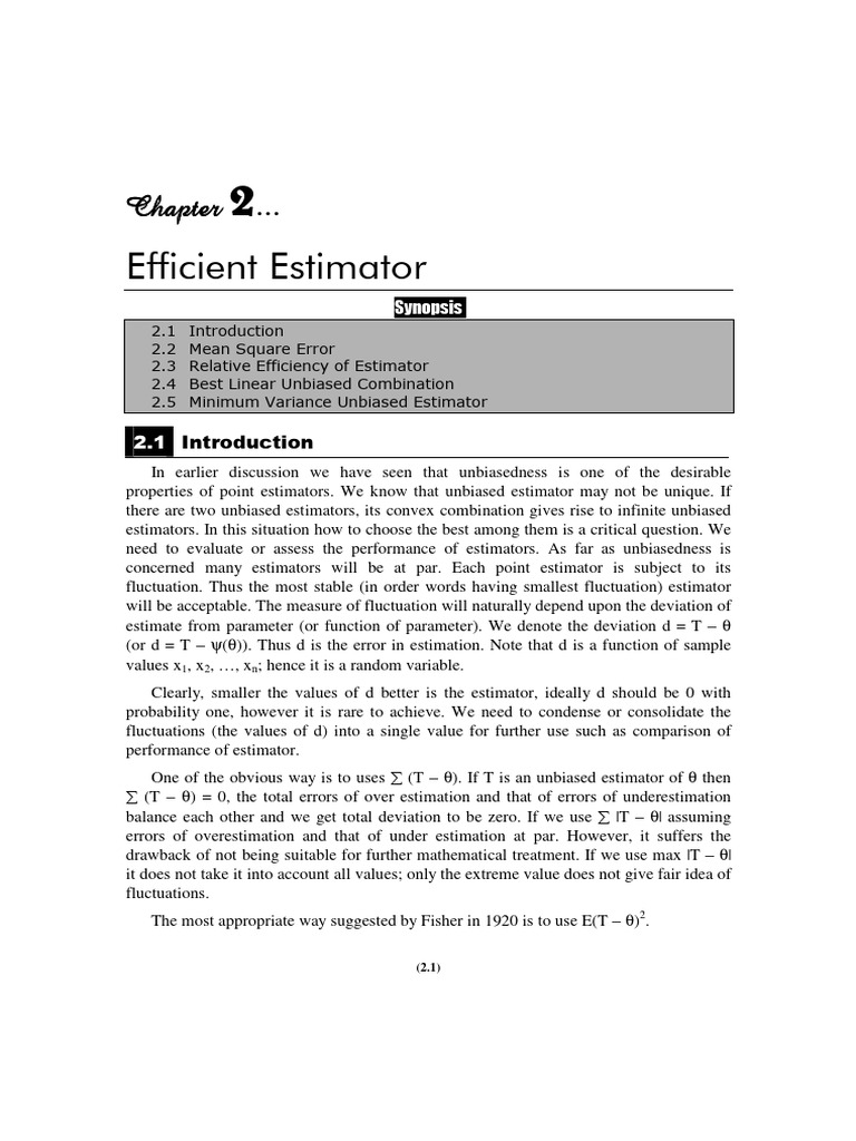 Theory of Estimation by P G Dixit Nirali Publication 1 Part 2 | PDF ...