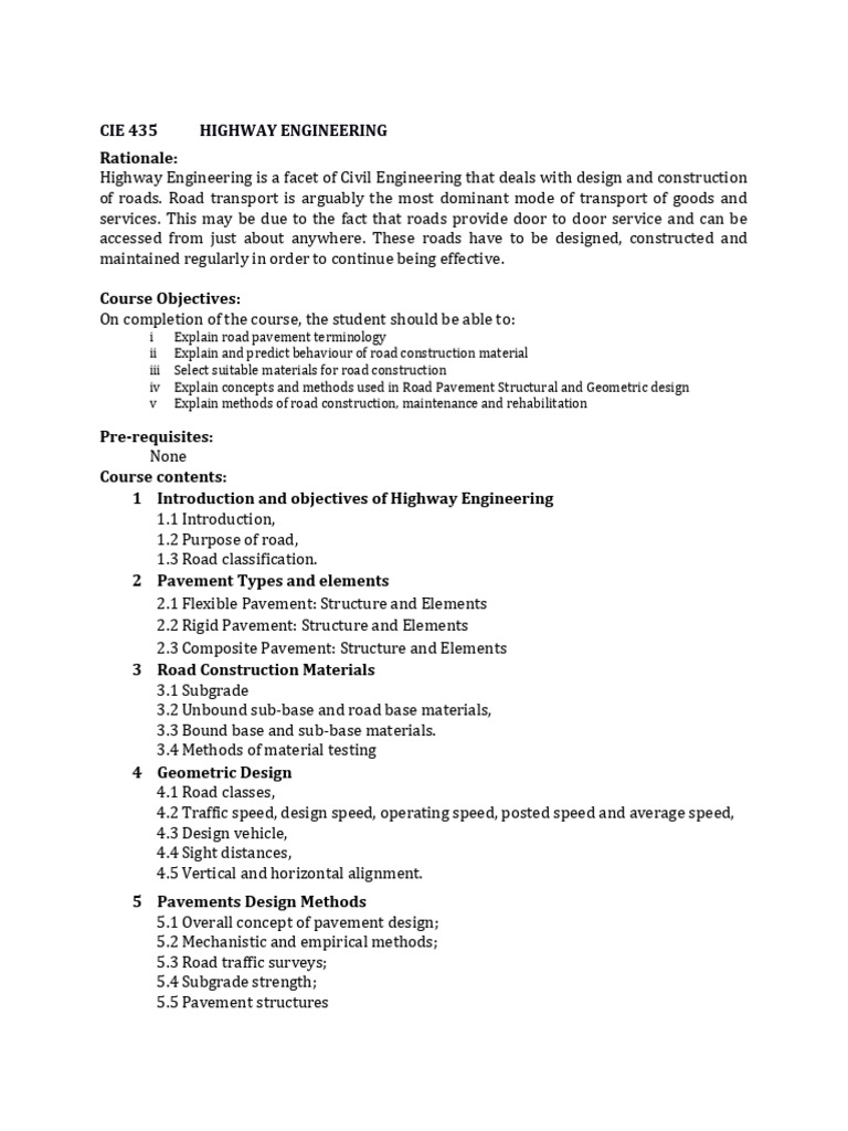 Highway Engineering | PDF | Road | Road Surface