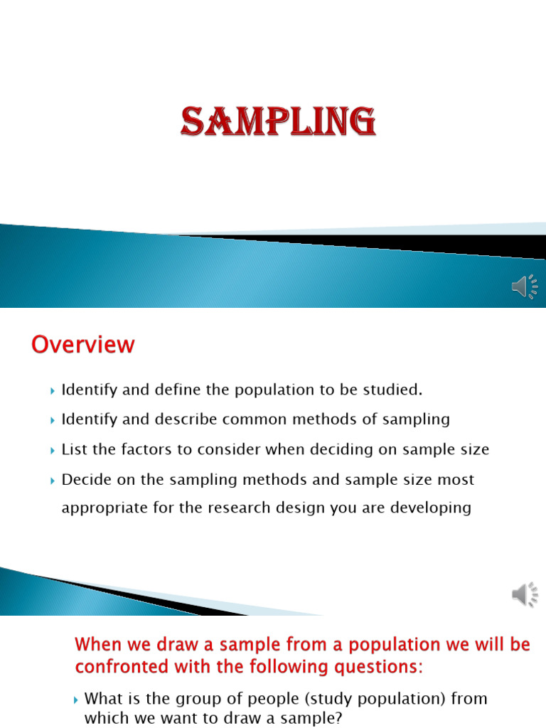 Sampling Methods and Sample Size Guide | PDF | Sampling (Statistics ...