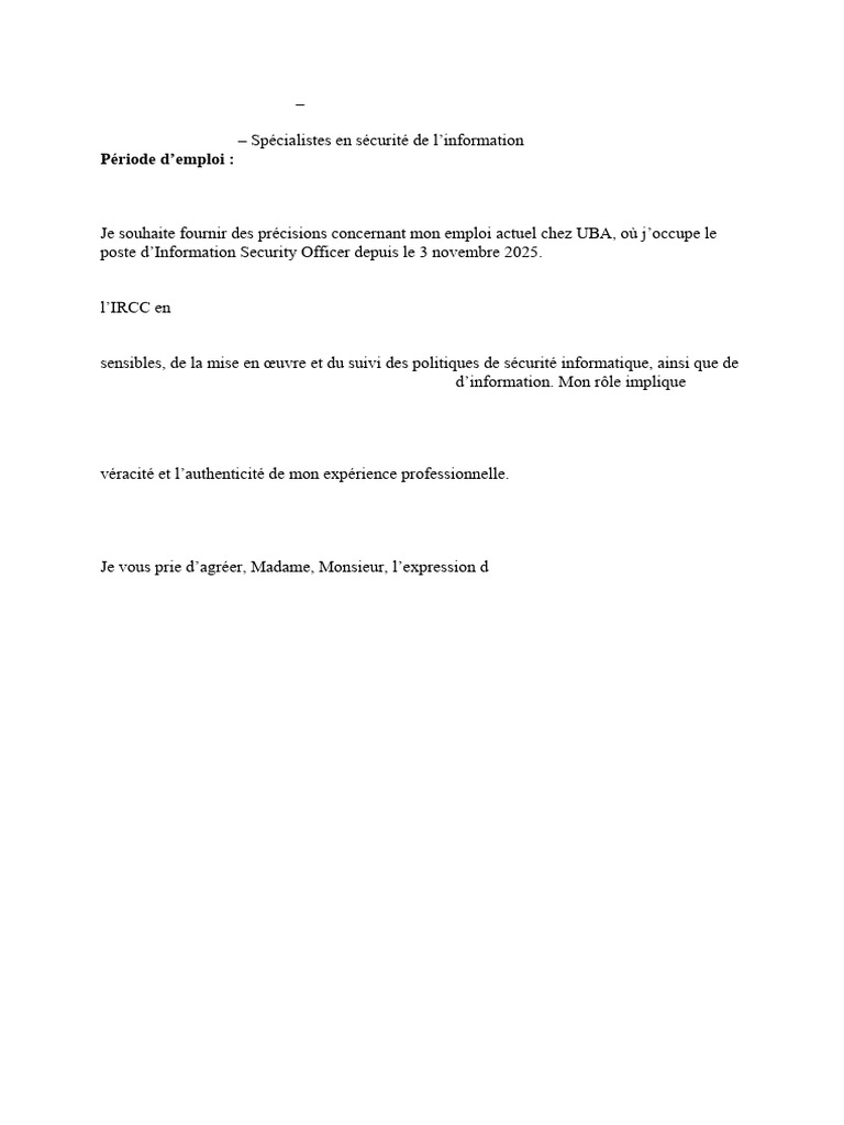 Lettre Explicative | PDF