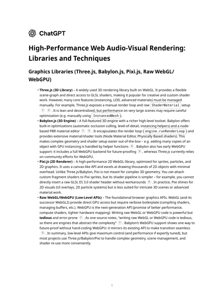 Web Audio-Visual Rendering Techniques | PDF | Web Gl | Shader
