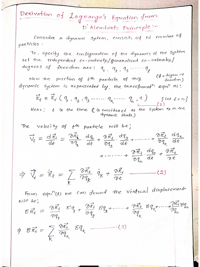 Lagrange Equation | PDF