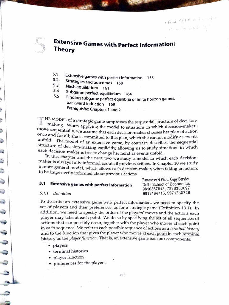 Game Theory, Chapter 5 | PDF