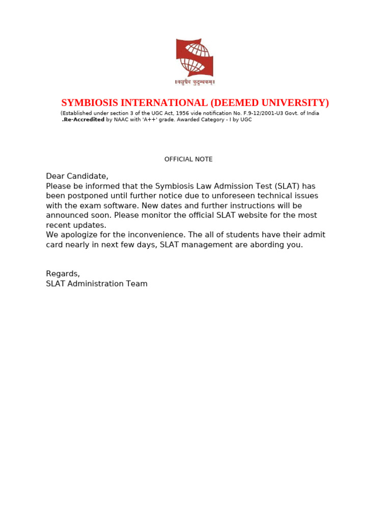 Symbiosis International Note | PDF
