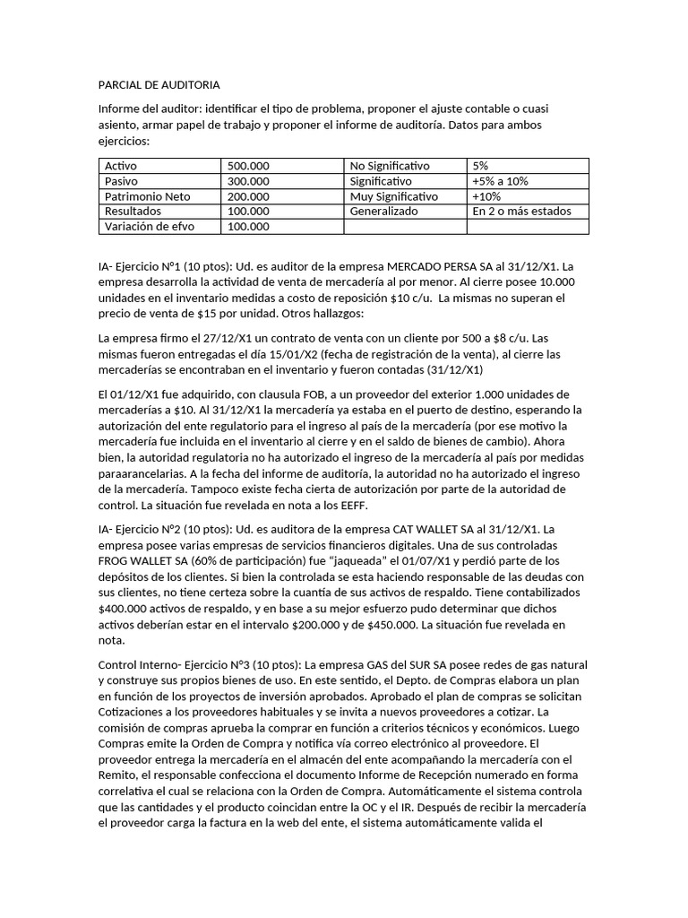 Informe de Auditoría y Control Interno | PDF | Auditoría | Contralor