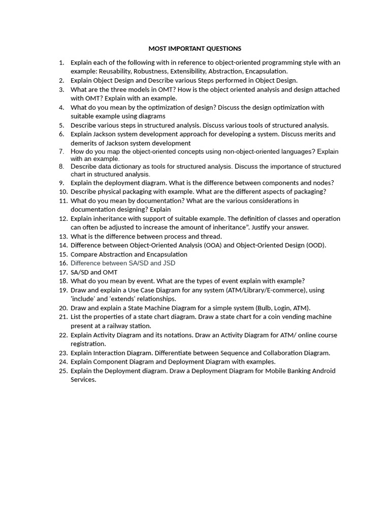 Most Important Questions | PDF | Computing | Systems Engineering