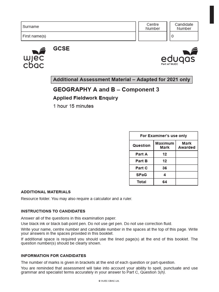 GCSE Geography Exam: Fieldwork Assessment | PDF | Heat