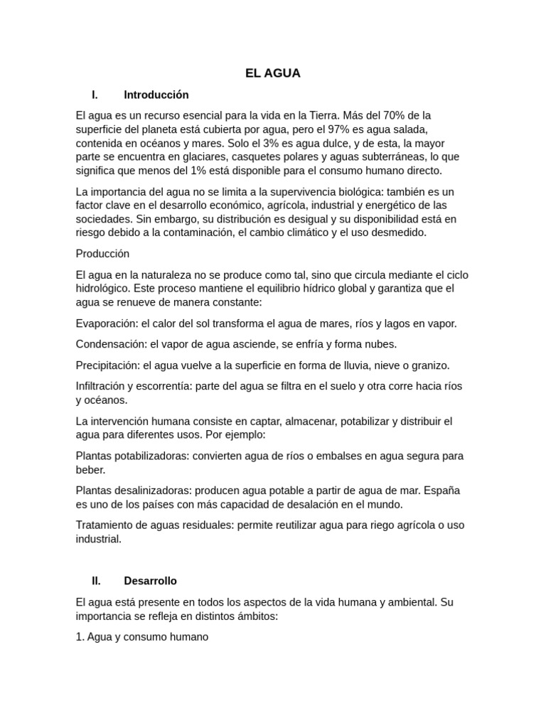 Importancia y Retos del Agua Potable | PDF | Agua | Desalinización