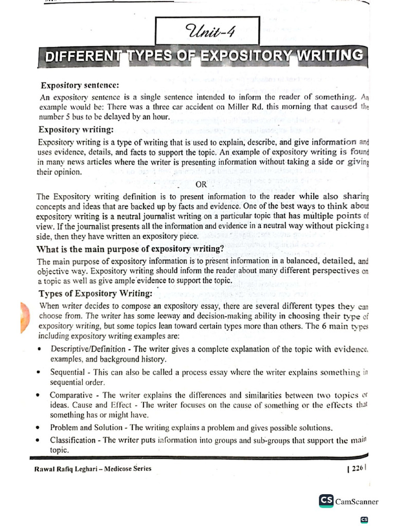 Types of Expository Writing | PDF