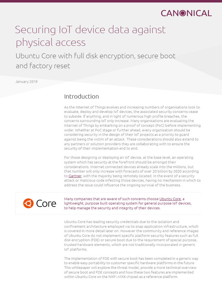 Securing IoT Data with Ubuntu Core | PDF | Booting | Internet Of Things