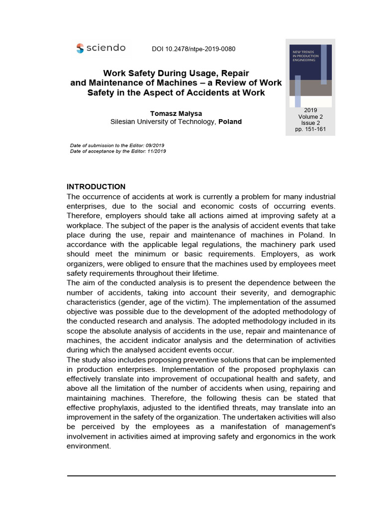 Work Safety During Usage Repair And | PDF | Occupational Safety And ...