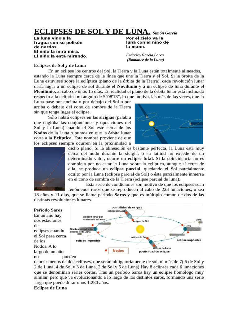 Eclipses de Sol y Luna: Guía Completa | PDF | Eclipse solar | Eclipse