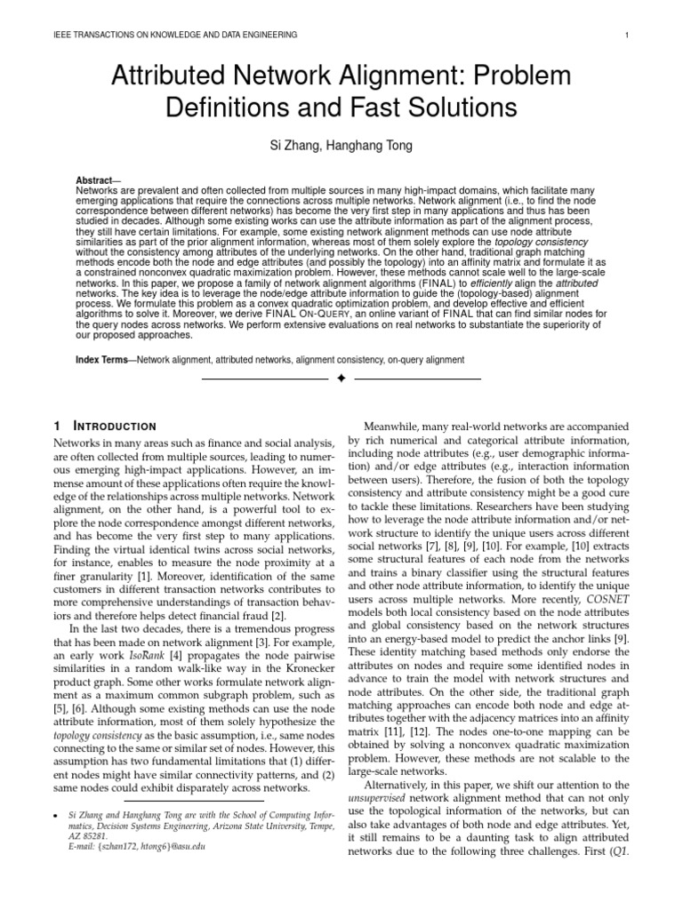 Efficient Attributed Network Alignment | PDF | Mathematical ...