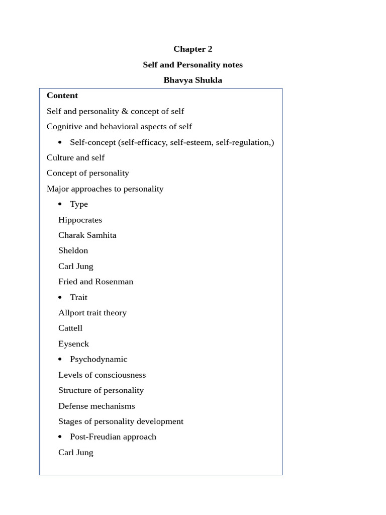 Understanding Self and Personality Concepts | PDF | Unconscious Mind ...