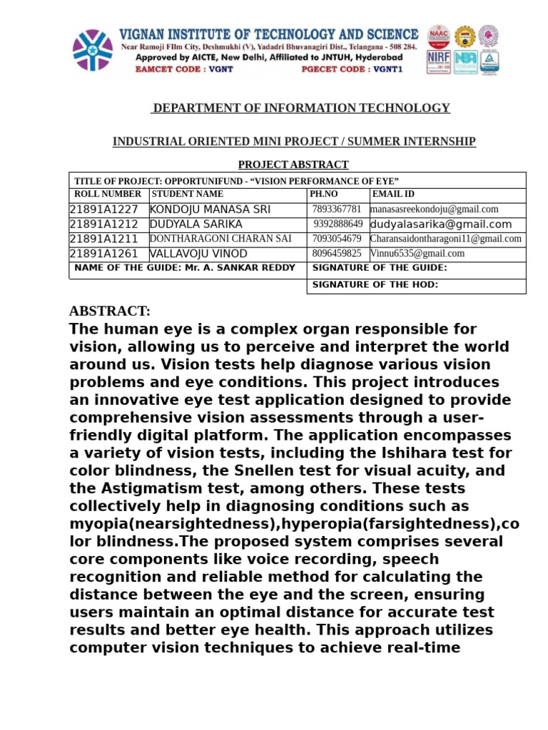 Eye Test App for Vision Assessment | PDF