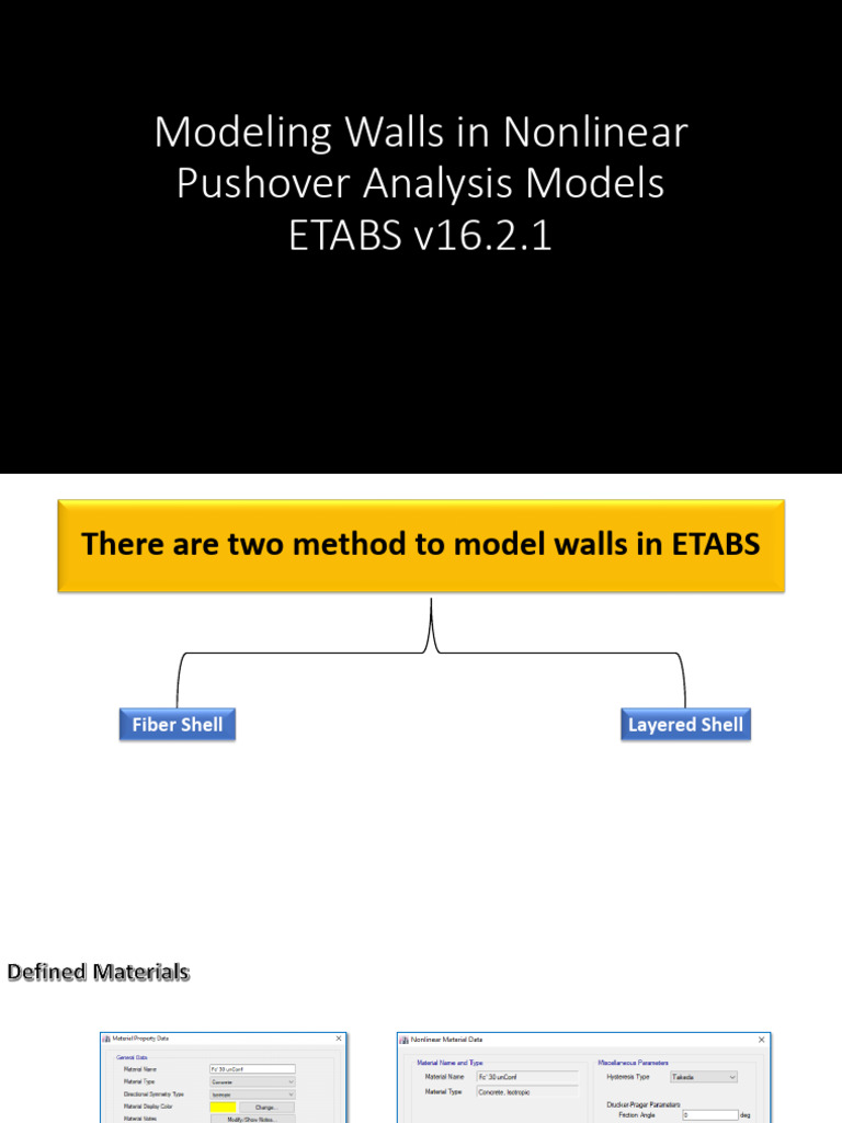 Modeling Walls in ETABS Nonlinear Analysis | PDF