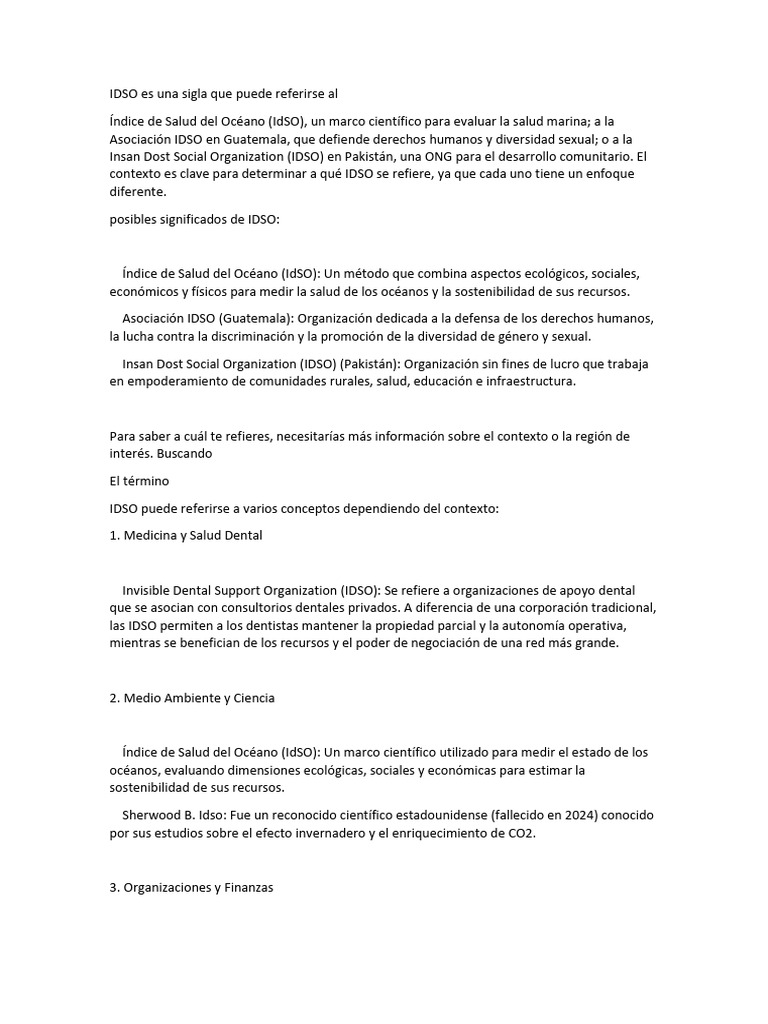 Significados de IDSO y su Contexto | PDF | Inteligencia artificial ...