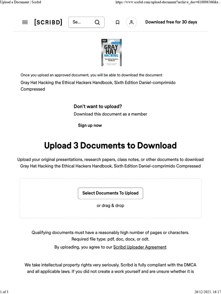 Upload a Document _ Scribd | PDF | Scribd | Security Hacker