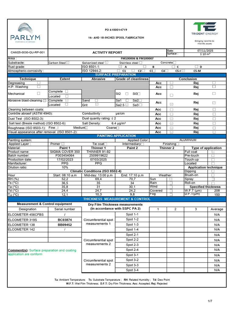 Surface Preparation and Coating Report | PDF | Abrasive | Materials