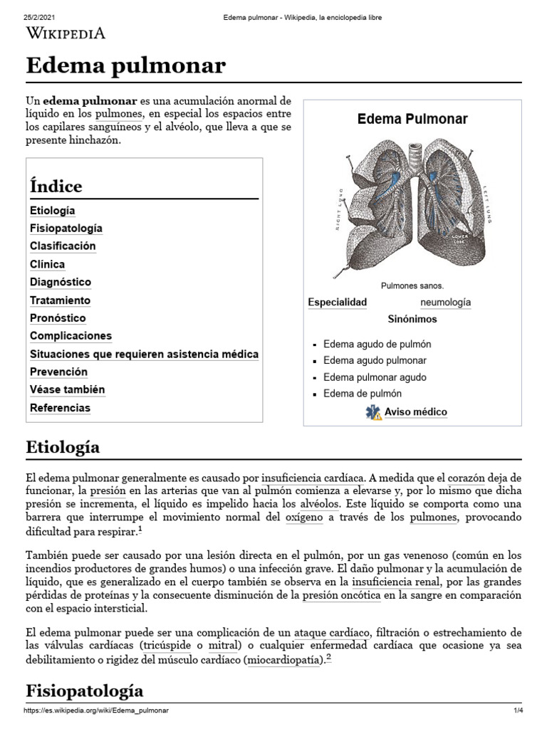 Causas y tratamiento del edema pulmonar | PDF | Especialidades Medicas ...