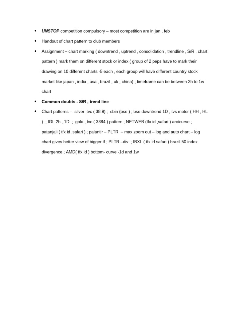 Chart Pattern Analysis Assignment Guide | PDF