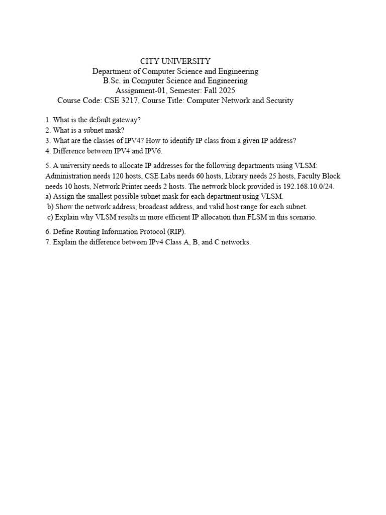 CN Assignment | PDF