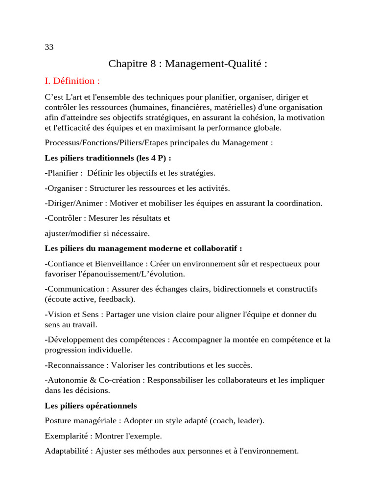 Management de la Qualité : Concepts Clés | PDF | Management de la ...