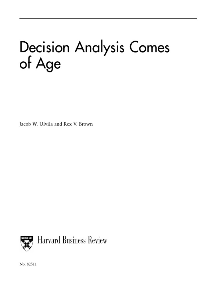 Evolution of Decision Analysis Techniques | PDF | Forecasting | Risk