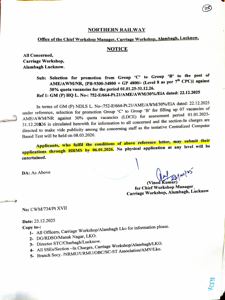 Promotion Selection for AME/AWMNR 2026 | PDF | Train | Locomotives