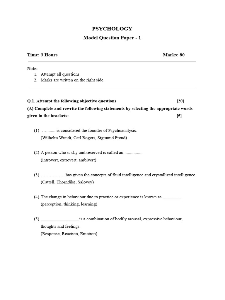 SET 4 | PDF | Psychology | Extraversion And Introversion