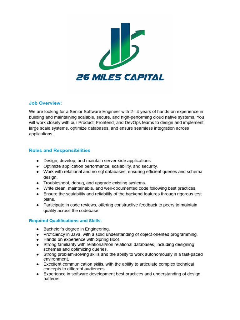 Senior Software Engineer Job Opening | PDF