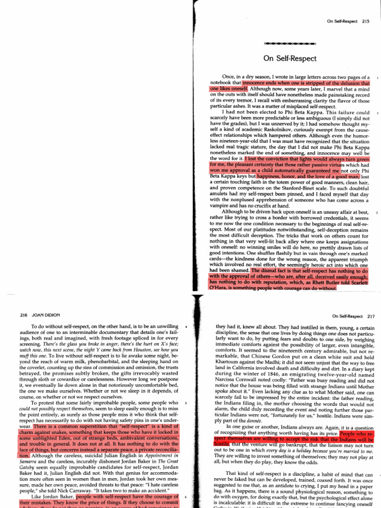 Joan Didion_on Self Respect PDF